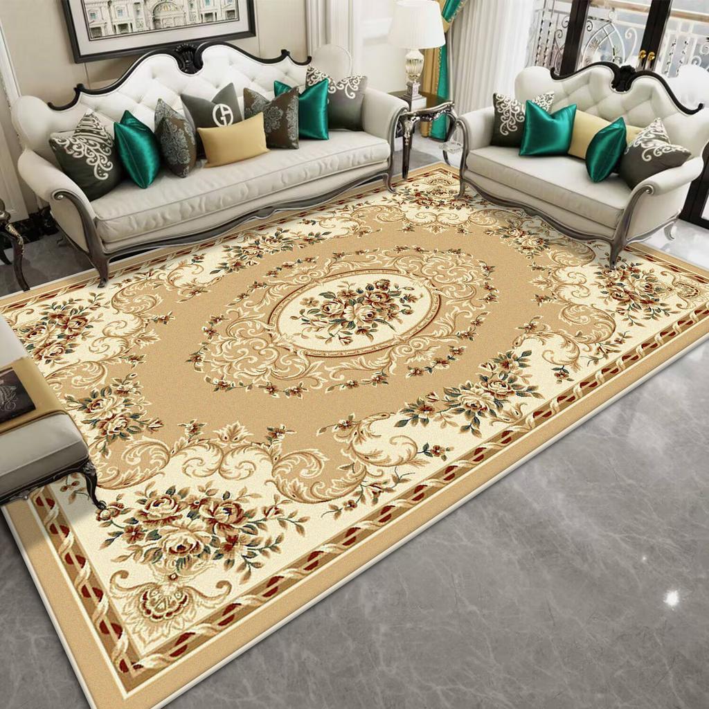 Luxury Decorative Rug for Living Room Flower Design Non-slip Room Decoration Home Mats Big Size Bedroom Carpet Machine Washable