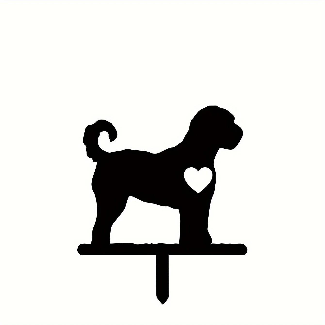 

Мини-садовая кола для собак, железный художественный силуэт, металлический знак двора, художественный сад, уличное украшение, креативный памятный питомец светло-серый