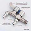 Stainless Steel Faucet Double Outlet Dual Control Water Tap One In Two Out Faucet 1/2" Bidet Faucets Bathroom Accessories
