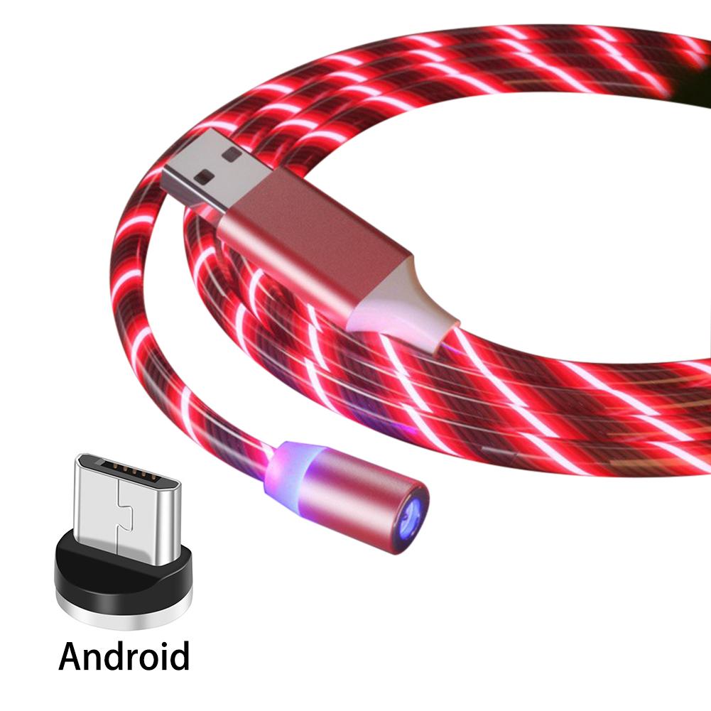 LED Flowing Magnetic Charging Cable Light Up Shining Phone Charging Cable