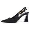 Fashion Black Sandals Women Summer New Fashion Women's Sandals Pointed Pumps Women Shoes Office Dress Shoes Sexy Square Heel High Shoes
