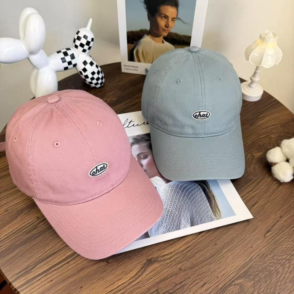 Korean Peaked Cap Embroidery Snapback Cap Simple Baseball Hat Spring Summer