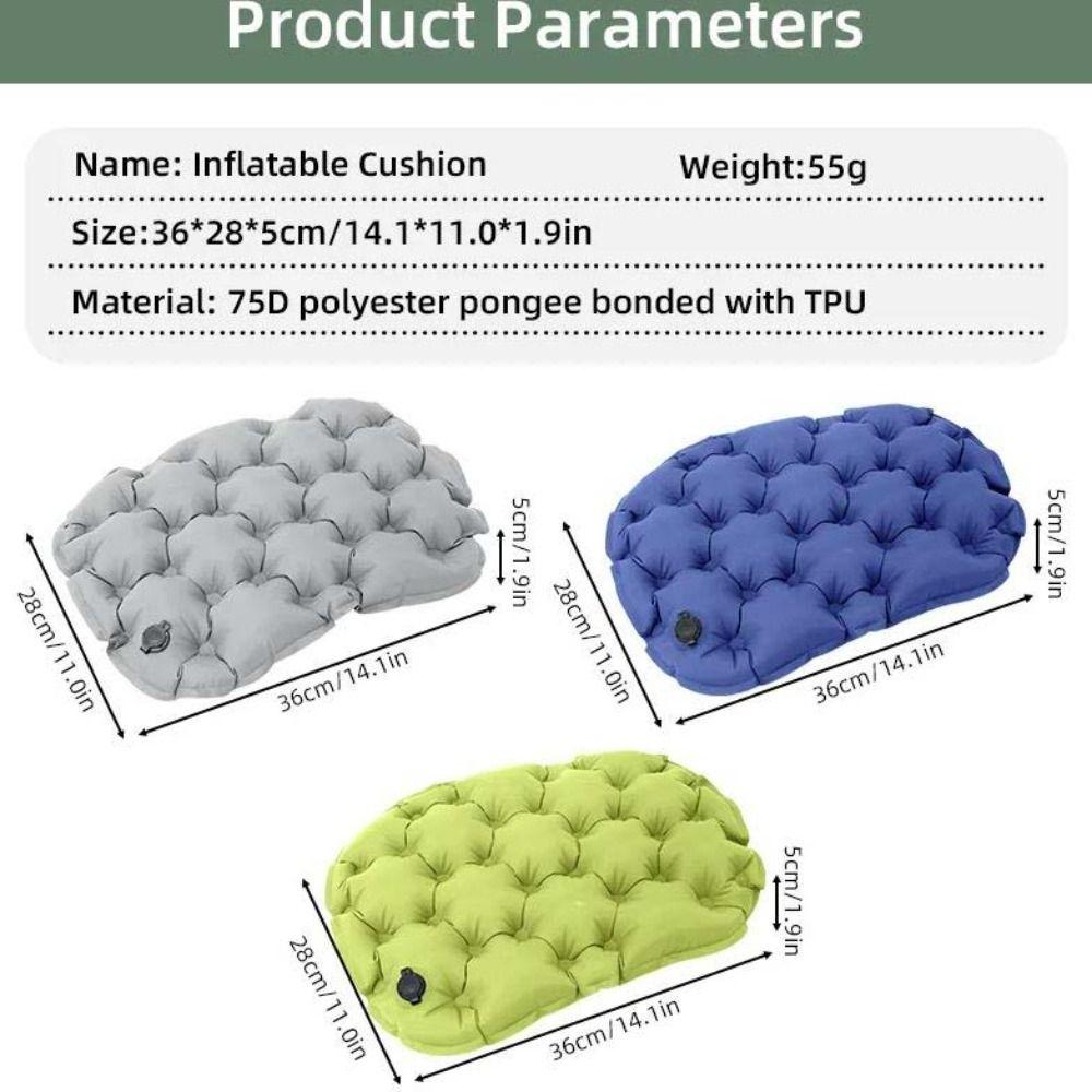 Waterproof Travel Chair Cushion Moisture-proof Camping Chair Pad Inflatable Seat Cushion  Camping