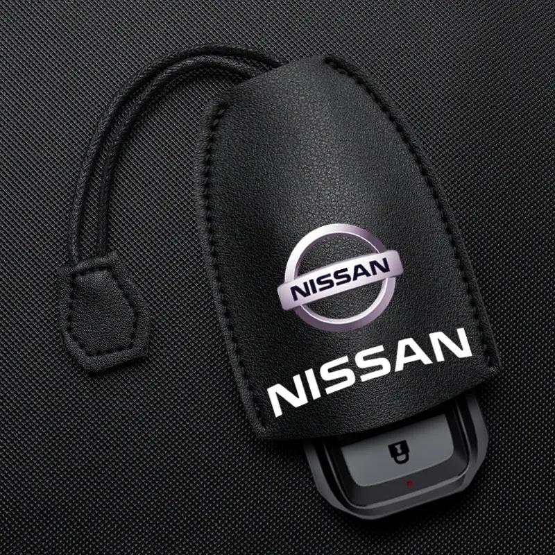 Car Key Holder New Leather Keychain Pouch For Nissan Qashqai Tiida Kicks Versa Leaf Sentra Altima X-trail Auto Accessories