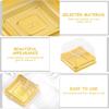 UPKOCH 50 Pcs Plastic Square Mooncake Boxes, Golden Dessert Packing, Single Muffin Container, Small Clear Food-Grade, 2.16"x1.85"x1.57"
