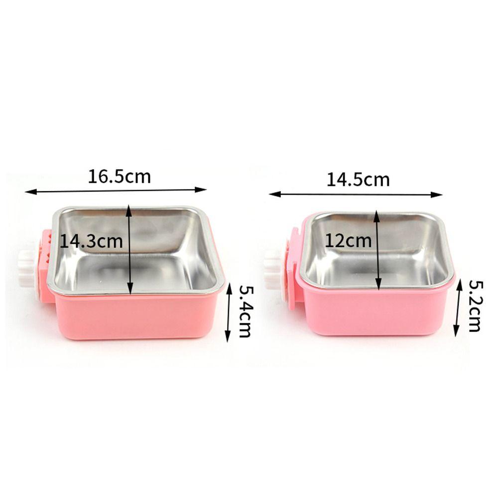 Puppy Detachable Anti-overturning Square Hanging Water Feeder Container Food Dish Dog Crate Bowl