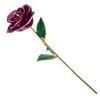 Real Purple Rose 24K Gold Dipped Preserved Flower Gifts with Stand for Valentines Day Anniversary