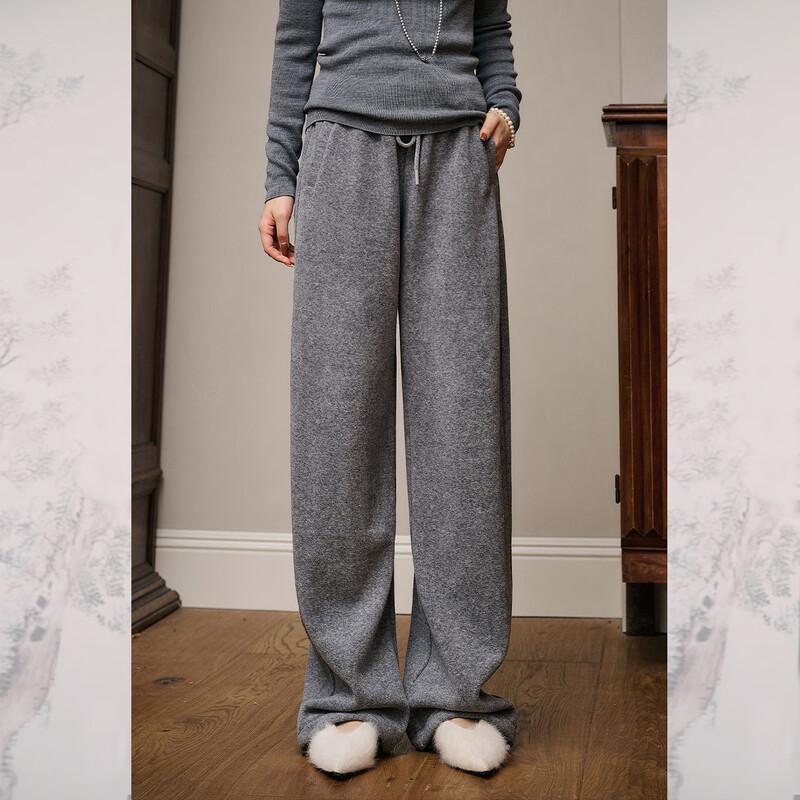 

JK&JS Velvet Blend Fleece Lined Wide-Leg Pants L