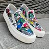 Fashion Summer Fashion New Men's Charm Graffiti Pattern Canvas Shoes Male Breathable Casual Loafers Walking  Sneakers Flats