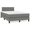 3140202 vidaXL Lit à sommier tapissier avec matelas Gris foncé 120x200cm Tissu