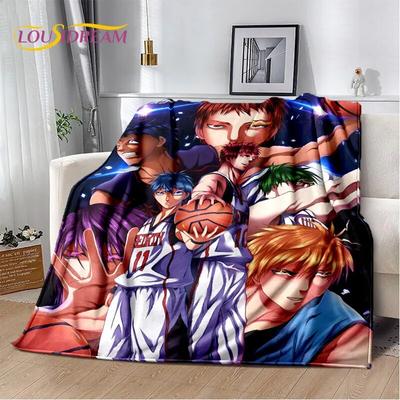 Kuroko'nun Basketbol Anime Karikatür Yumuşak Peluş Battaniye, Flanel Battaniye Oturma Odası Yatak Odası Yatak Kanepe Piknik Koyu için Battaniye