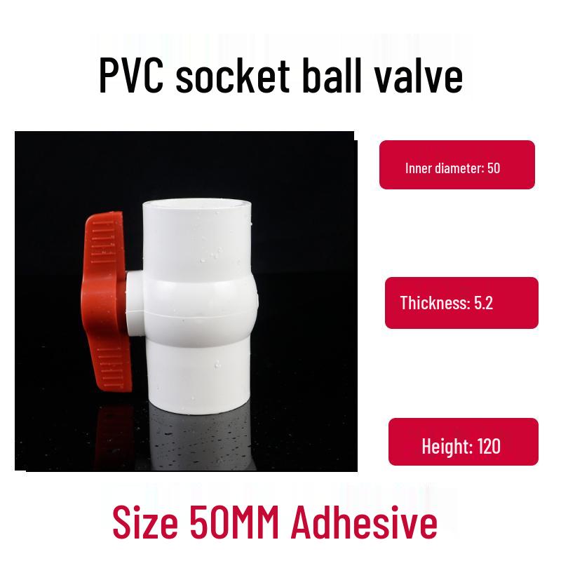PVC Ball Valve with Threaded Inner Teeth for Water Supply (Sizes: 20, 25, 32, 40, 50, 63, 75, 90, 110)