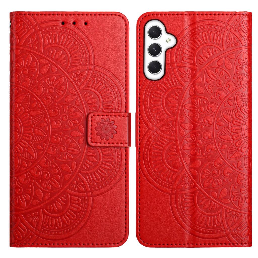 For Samsung Galaxy A56 5G Leather Case with Card Slots Mandala Pattern Phone Cover Stand