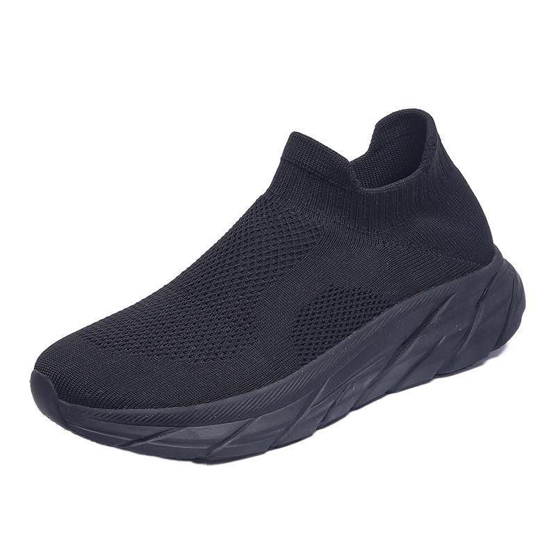 New men's large size fly-woven casual sports shoes soft-soled walking shoes thick-soled support