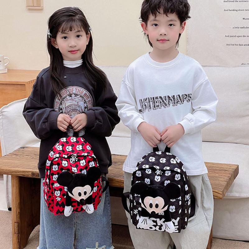 Disney Minnie Mickey Cartoon Printed Plush Doll Decoration Children Backpacks For Kindergarten Boys And Girls