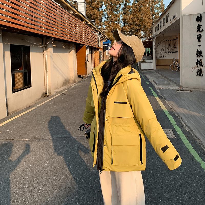 Automne Hiver Épaissir Chaud Parka Femmes Décontracté Doux Couleur Unie Grande Poche Lâche Manteau À Capuche Vestes Vêtements D'extérieur