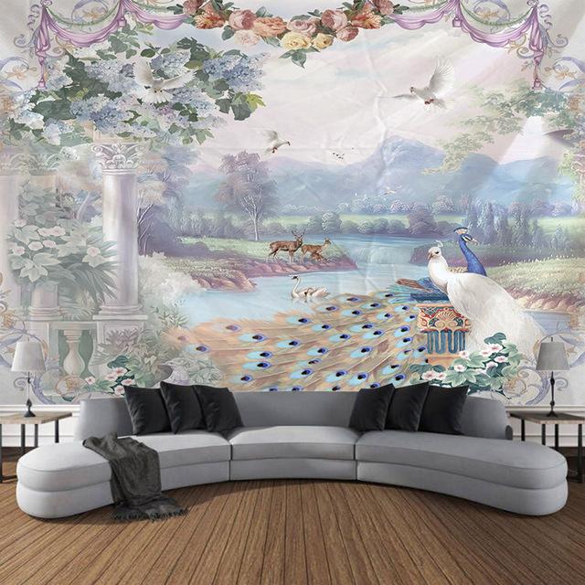 Wandbehang Mit Pastell-Wolken - Böhmischer Deko Für Wohnzimmer & Schlafzimmer