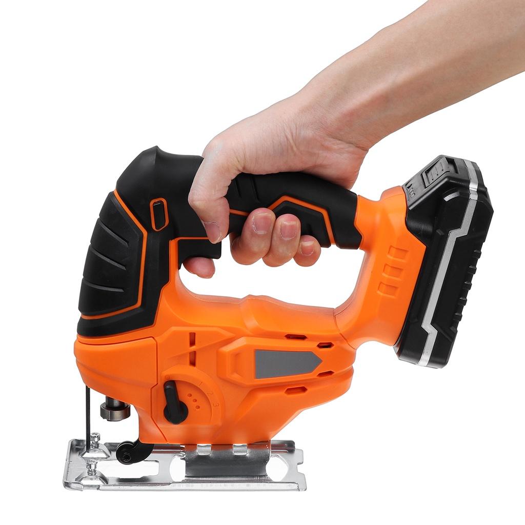 3000PM Cordless Jigsaw Adjustable Woodworking Electric Jig Saw Power Tool with 6000Mah Battery
