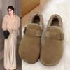 Thick-soled All-inclusive Boken Shoes for Women, Velvet and Warm In Autumn and Winter, One-pedal Lazy Shoes, Doudou Cotton Shoes