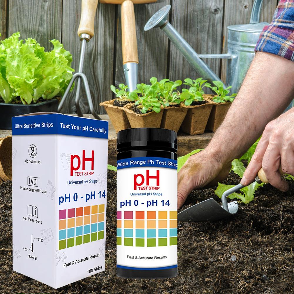 100x Soil Meter PH Tester Water Moisture Light Test Meter Kit Garden Lawns Plants Soil Acidity Test Strips Testing Instrument
