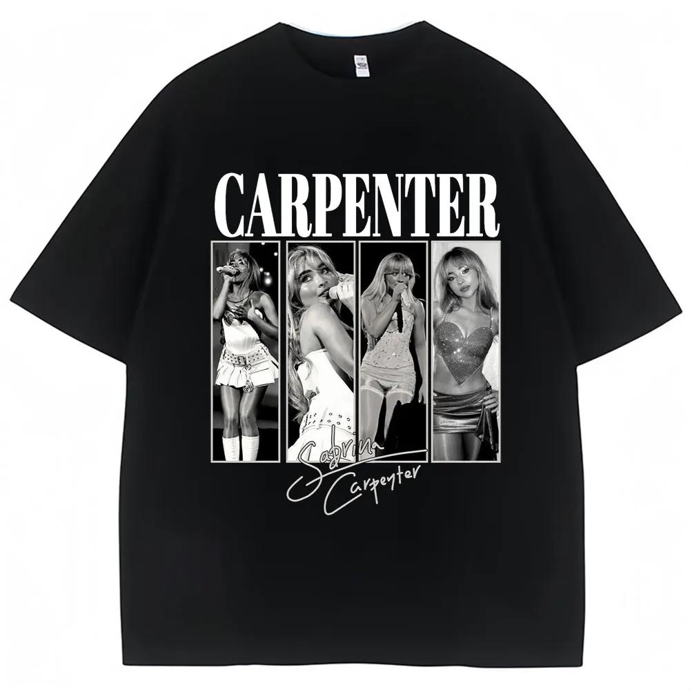 Vintage Sabrina Carpenter Tshirt Short N Sweet Tour Unisex Hip Hop Cotton T Shirt Men Women Y2k T Shirts Fans Gift