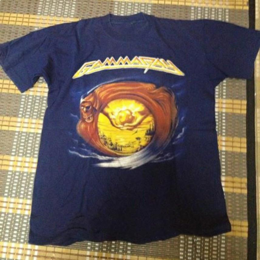 Футболка Gamma Ray Band On A Misson Tour, тяжелый хлопок, темно-синяя, UR27 S