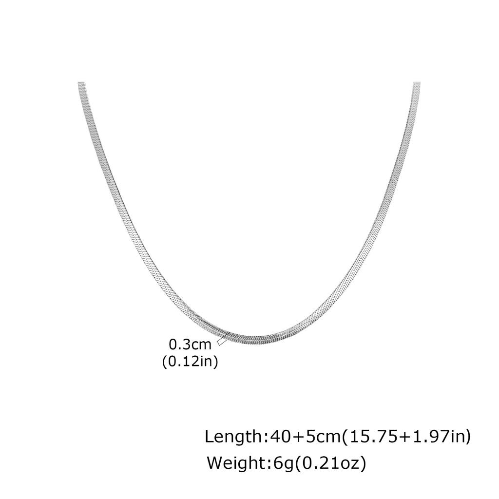 Herringbone Necklace Tarnish-Resistant Stainless Steel Waterproof Minimalist Layering Chain Jewelry for Women