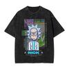 Funny R-Rick and M-Morty GENIUS Vintage Washed Tshirts Unisex Round Neck Short Sleeve Top Tee Polyester Summer Clothes