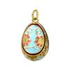 1 Piece Brass Easter Day Series Charms For Jewelry Making 18K Gold Plated Flower Faberge Egg Pendant DIY Findings 28mm x 15.5mm