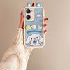 KEYSION Cute Ear 3D Cartoon Case for VIVO Y03 Y03t with Bracelet Soft Silicone Shockproof Phone Cover for VIVO Y18 Y28s 5G