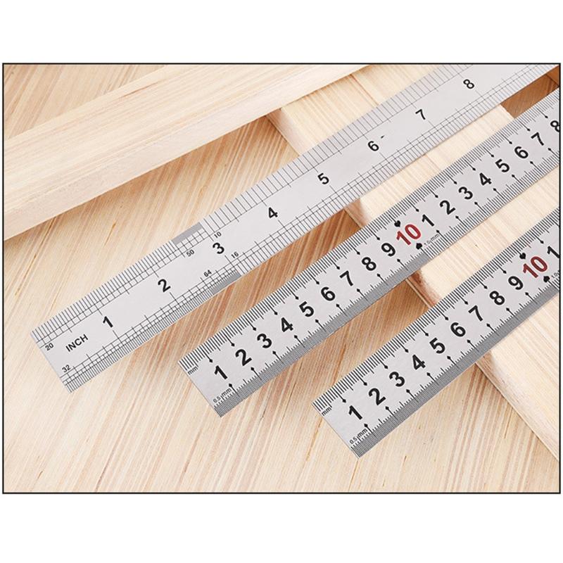 Metal Precision Ruler Stainless Steel Straight Ruler 20cm Steel Ruler Measuirng Tool for Office Learning Drawing