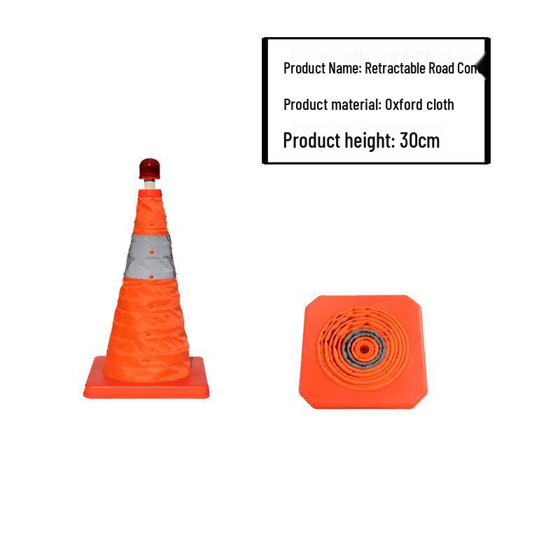 Telescopic Folding Traffic Cone: Lightweight, Strong, Reflective Safety Barrier