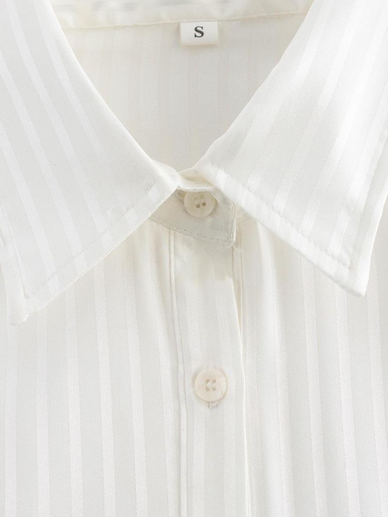 2025 Spring Women's European & American Style Simple White Silky Sun Protection Long Sleeve Shirt