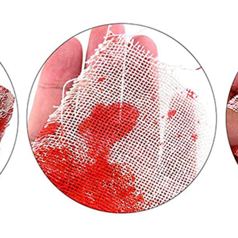 Halloween Blood Cloth Strip Isolation Belt Blood Gauze Strip Warning Belt Scene Decoration Props