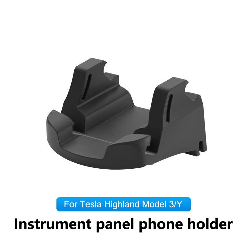 Car Phone Holder For Highland Model 3/Y Silicone Phone Stand No Trace Clip-On For Dashboard Bracket For Model 3/Y