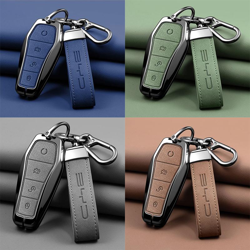 Zinc Alloy Car Key Case Cover for BYD Seal U DMI Song Plus Atto 3 Han EV Dolphin Mini Sealion 7 Protection Key Cover Accessories