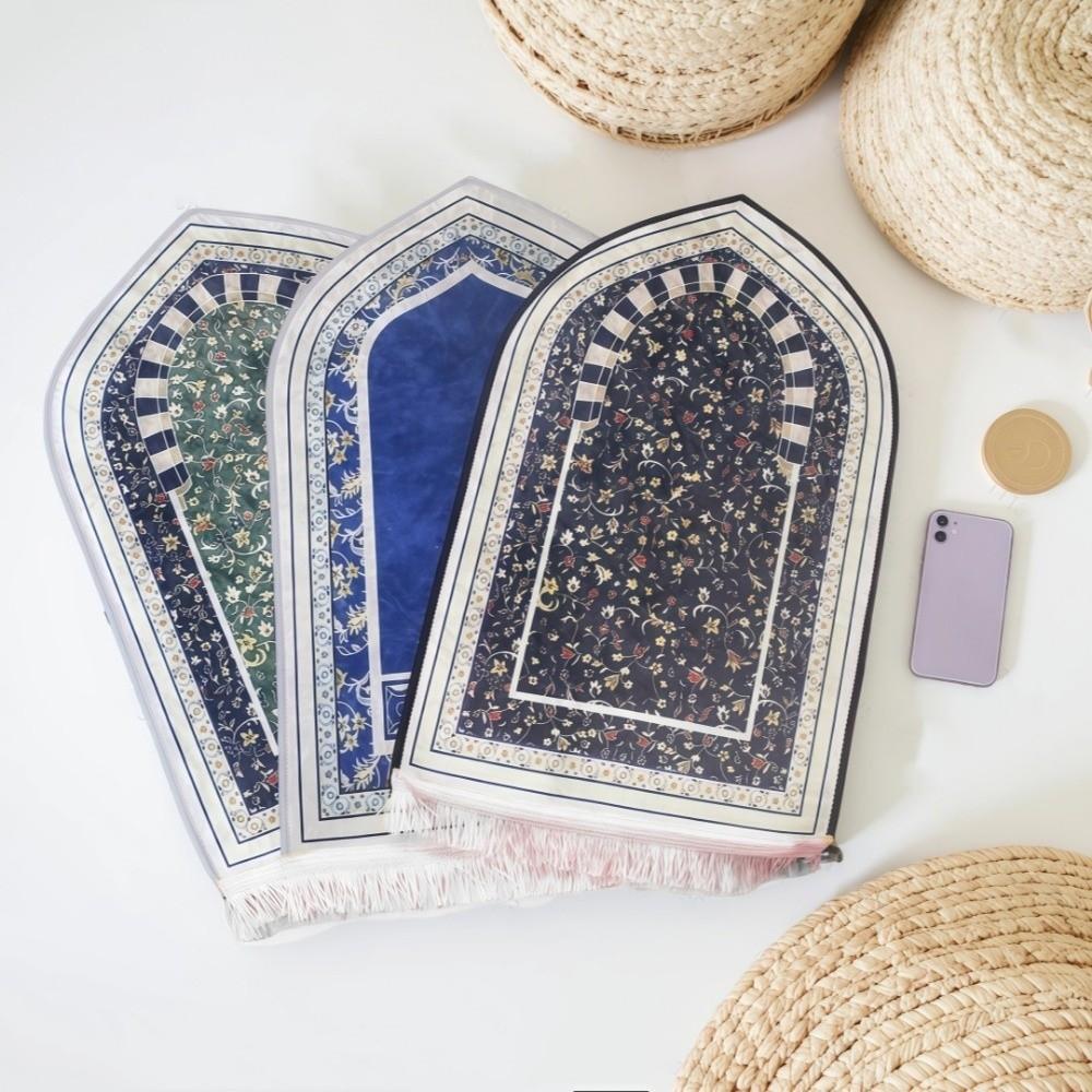 RPortableetro Thick Prayer Mat Travel Non-slip Prayer Rug Irregular Soft Prayer Mat CarpetPortable