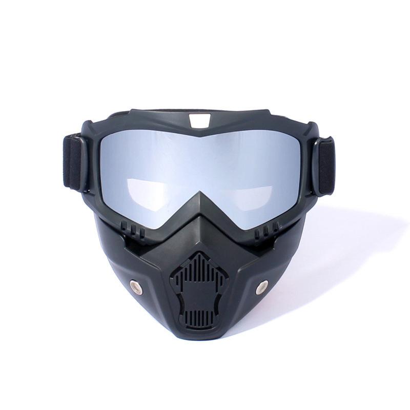 Mortorcycle Face Mask High-definition Goggles With Mouth Filter For Open Face Helmet Motocross Eye Face Protector 1PC