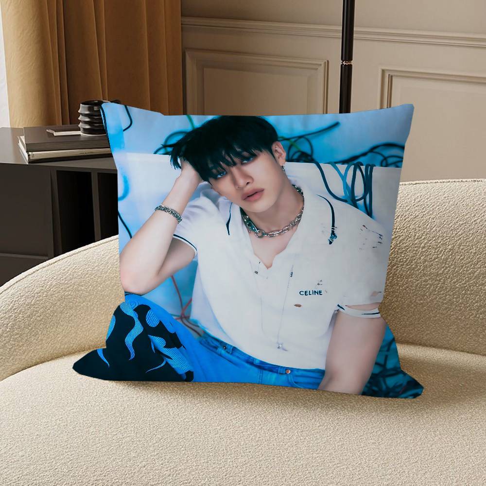 Bang Chan Kissenbezug Auto Wurfkissenbezug für Sofa Auto Weihnachtsgeschenk 40x40cm 45x45cm
