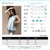 Blue Beryl Chiffon Back Women's Blouse, Gathered, Sleeveless, Ribbon, Lined, Stylish, Blue, BB078-BL-XL
