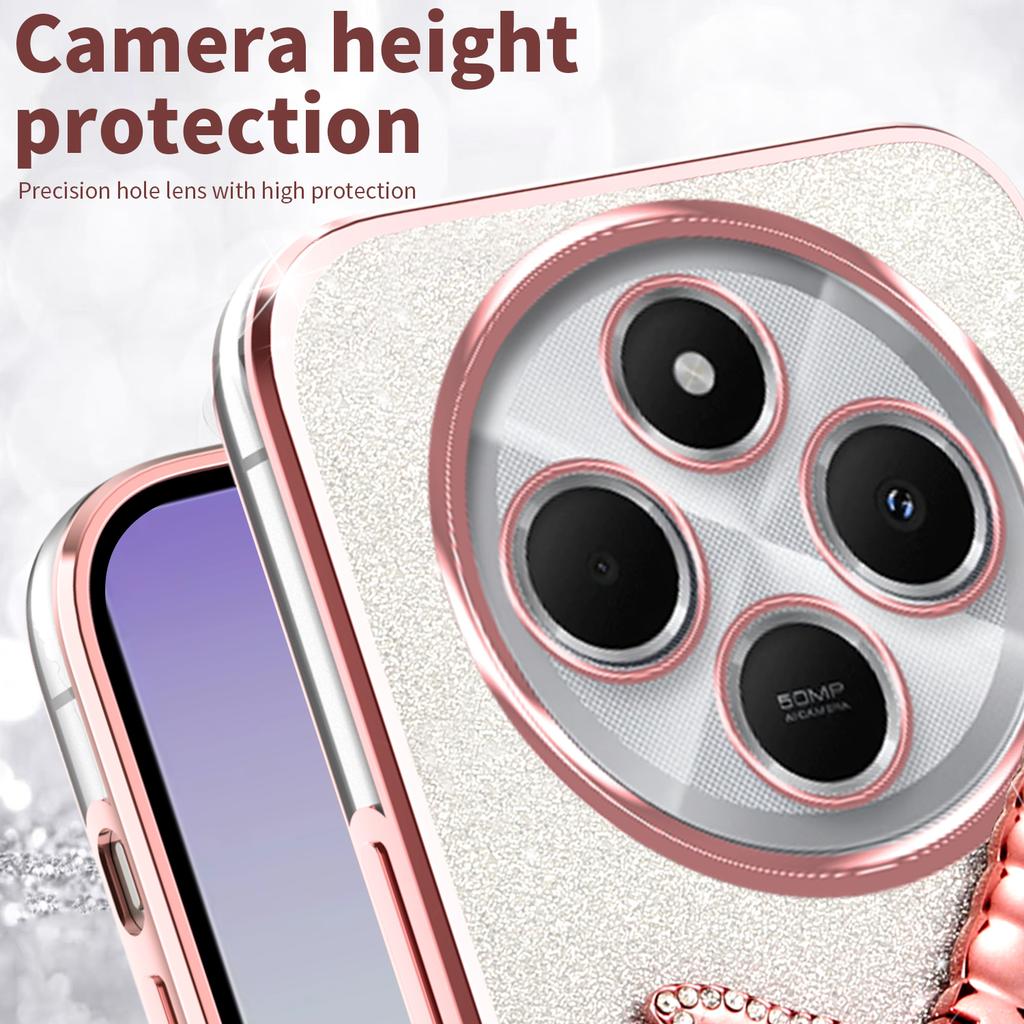 KADEM For vivo Y300 Pro 5G Case Dragonfly Kickstand TPU Flowers Glitter Phone Cover