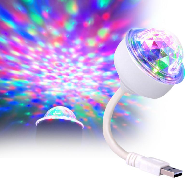 Mini Led Usb Disco Lighting Ball Dj Crystal Magic Light Voice Party Control
