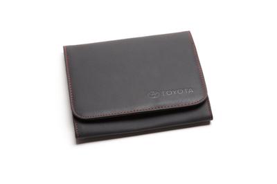 Toyota North American Vehicle Inspection Certificate Document A5 Black Synthetic Leather with Red Stitching Holder, Owner's Case, Size, (Grain)