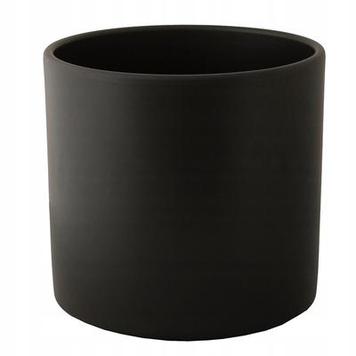 Doniczka Ceramiczna Duża Czarna Osłonka Donica Cylinder 23Cm