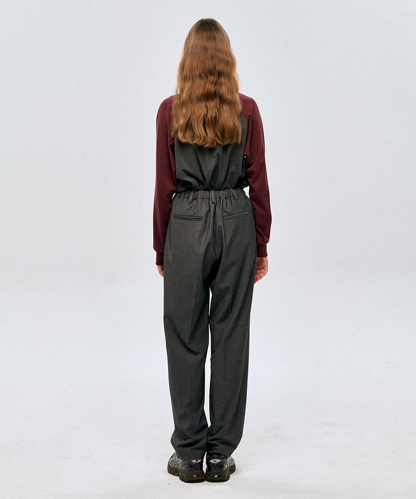 LESONNET Straight Wool Pants Grey