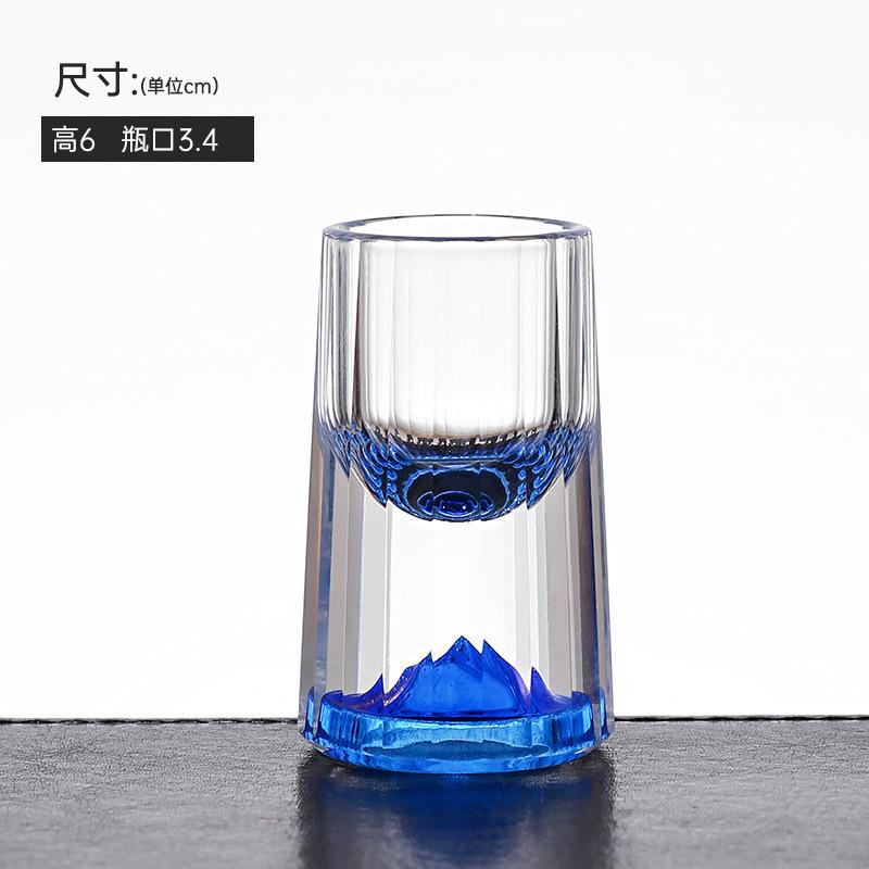 Creative Crystal Baijiu Cup High-Grade Jinshan Cup Gold Foil Baijiu Cup Household One-Bite Cup Set Wine Set Gift Box Packaging