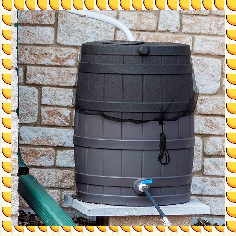 

BAAU 6 Pieces Mesh Cover For Rain Barrel, Water Collection Buckets Cover Tank Harvesting Tool Protector Rain Barrel Netting чорний