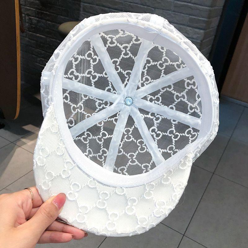 New Organza Star Anise Hat Women's Hollow Mesh Thin Sun Hat Women's Summer Sun Protection Breathable Beret