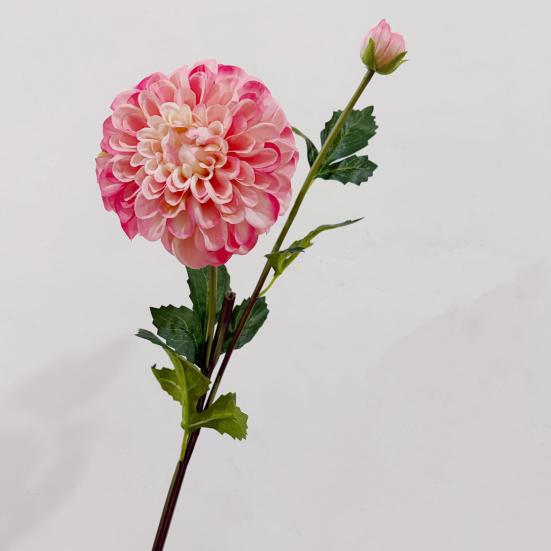 Artificial Chrysanthemum Ball Flowers with 1 Head Bloom And 1 Bud Fake Mums Hydrangea Bouquet for DIY Bridal Wedding Bouquet Home Garden Party Office