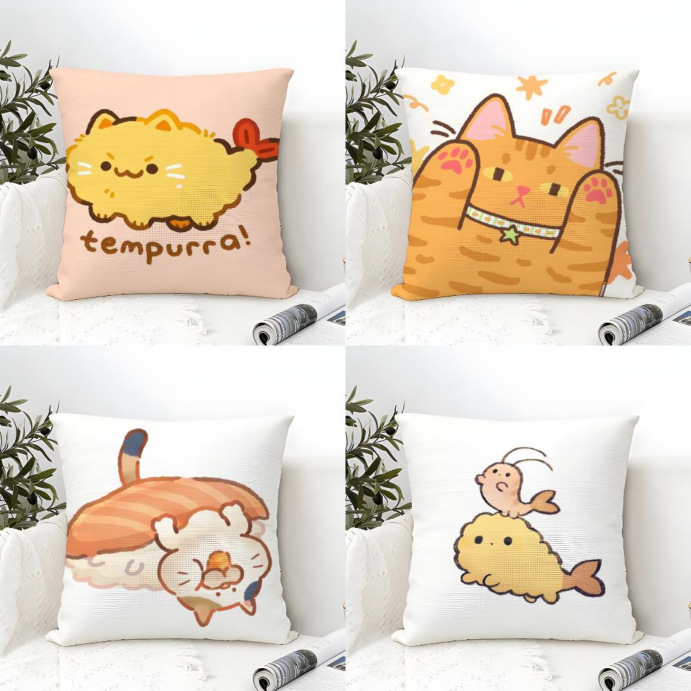 Cute Cartoon Animal Companion Patterns Pillow Case Cotton Linen Fabric Square Zipper Pillowcase Home Decorative Living Room